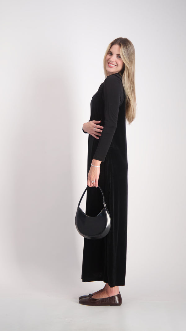 Velvet Sarafan Dress / Black