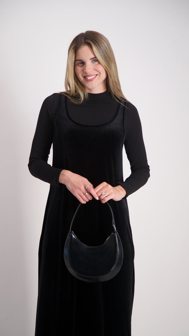 Velvet Sarafan Dress / Black