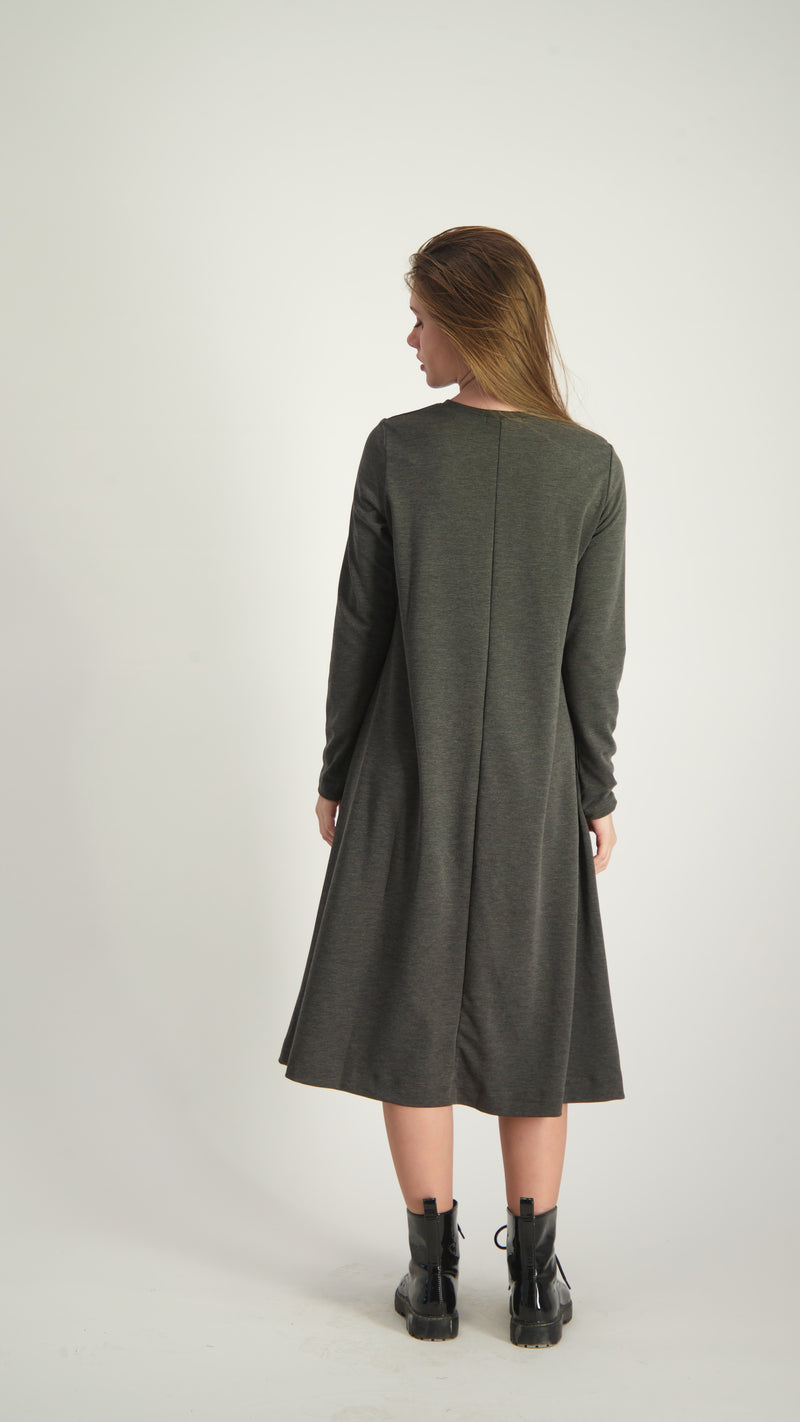 A-Line Cotton Dress / Grey