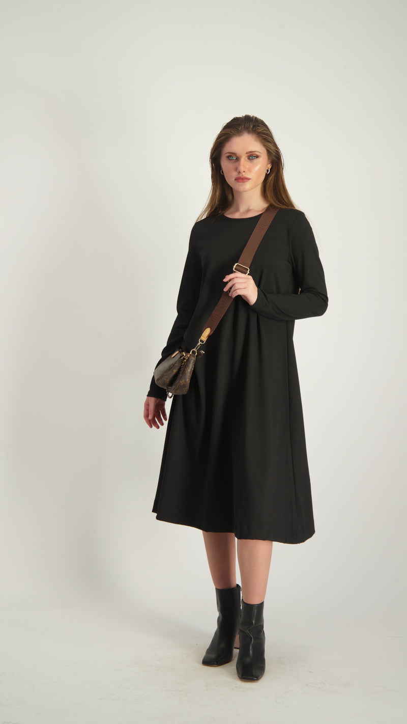 A-Line Cotton Dress / Black