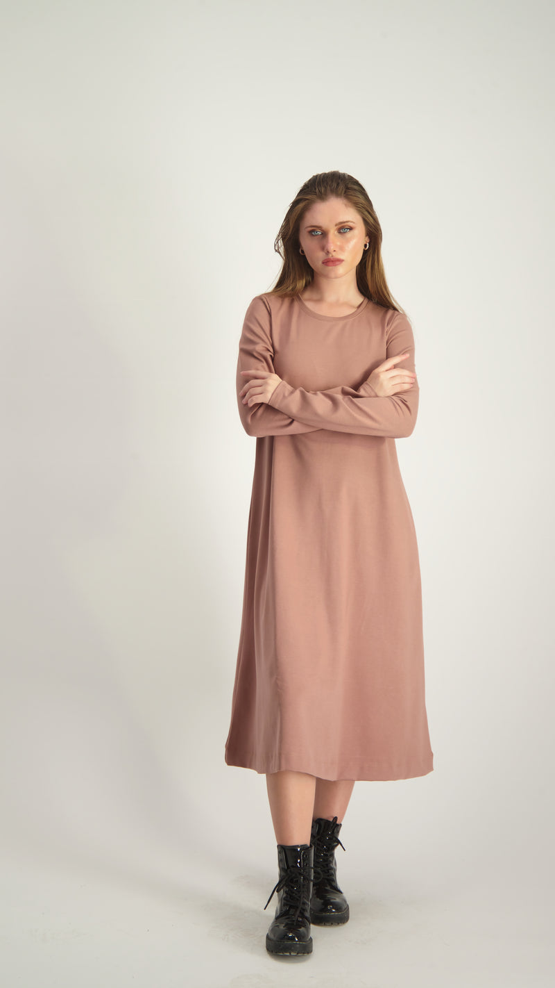 A-Line Cotton Dress / Camel