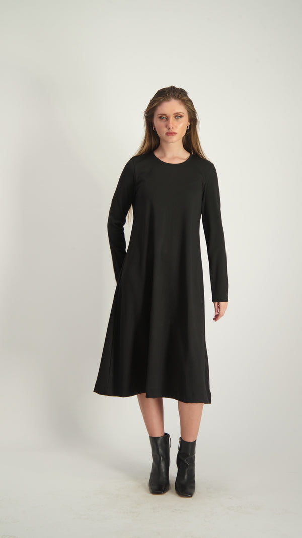 A-Line Cotton Dress / Black