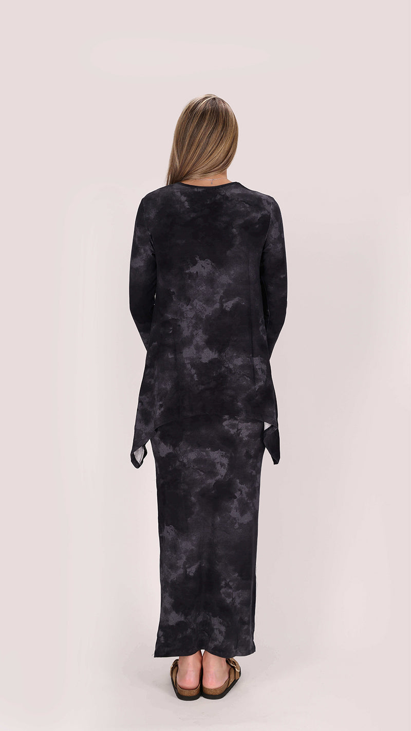 Maxi Skirt / Black Tie Dye