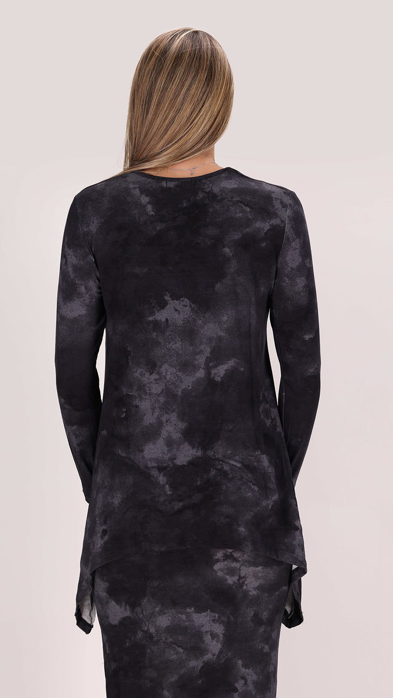 Asymmetric T-shirt / Black Tie Dye