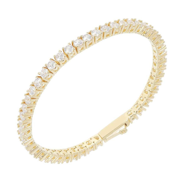 Tennis Bracelet Gold With Colored Zircons / White