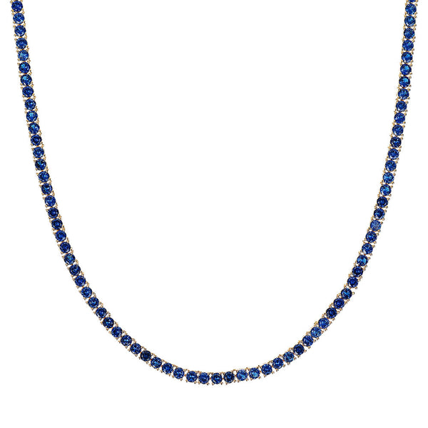Tennis Necklace White in Shine Zircons / Blue