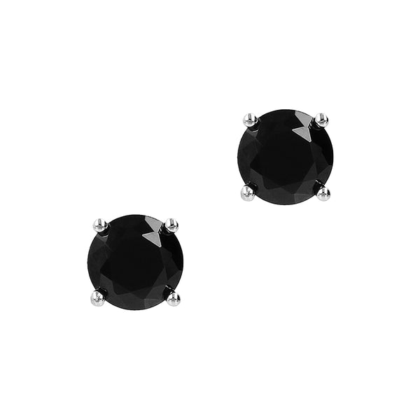 Stud Earrings White Colored Zircons / Black