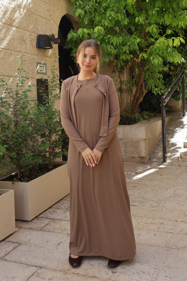 Cardigan + Sarafan Set / Camel
