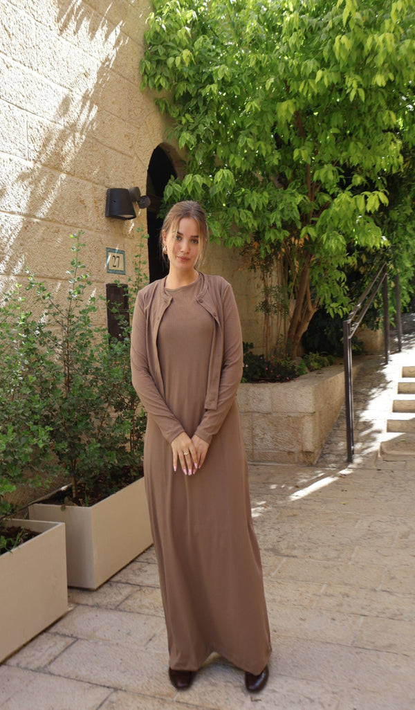 Cardigan + Sarafan Set / Camel
