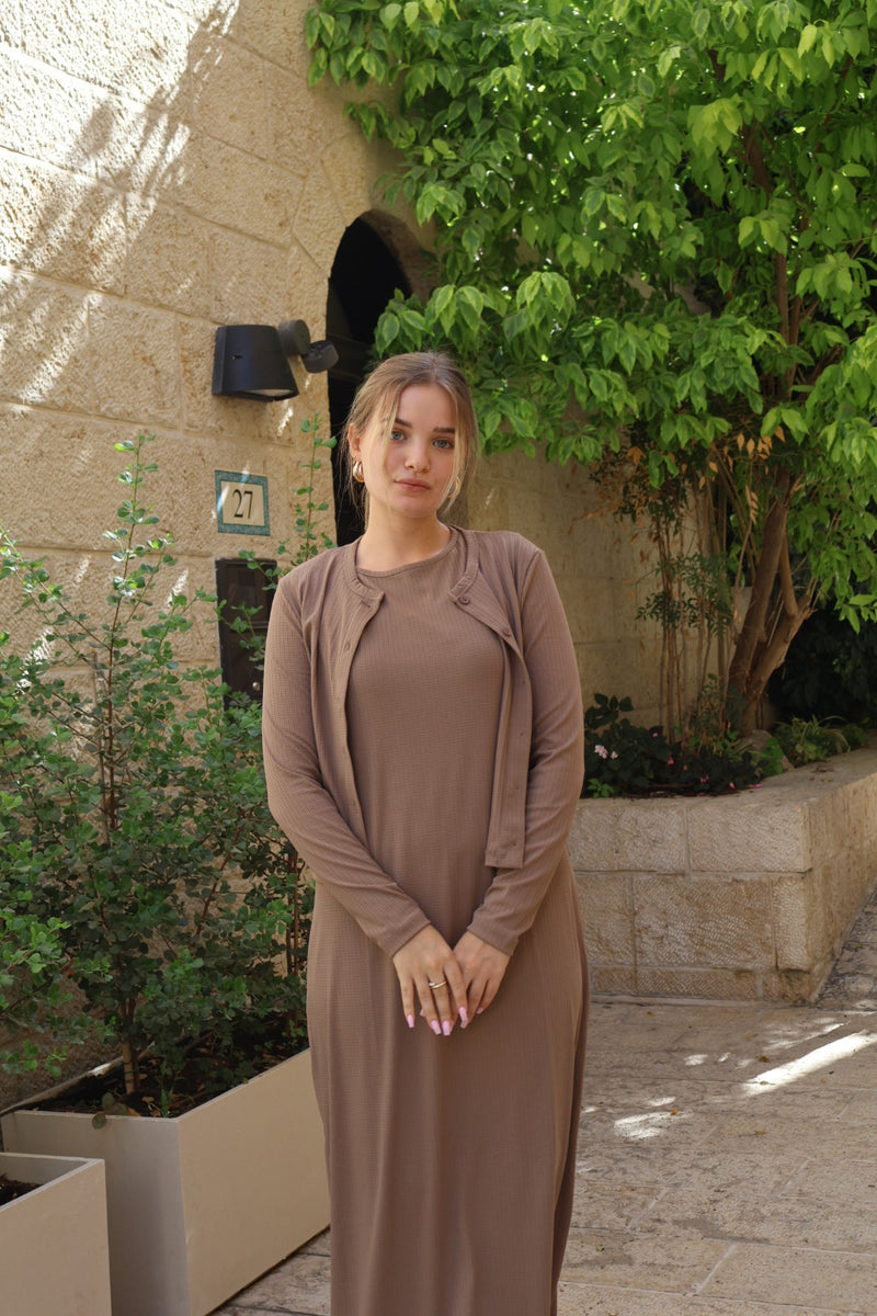 Cardigan + Sarafan Set / Camel