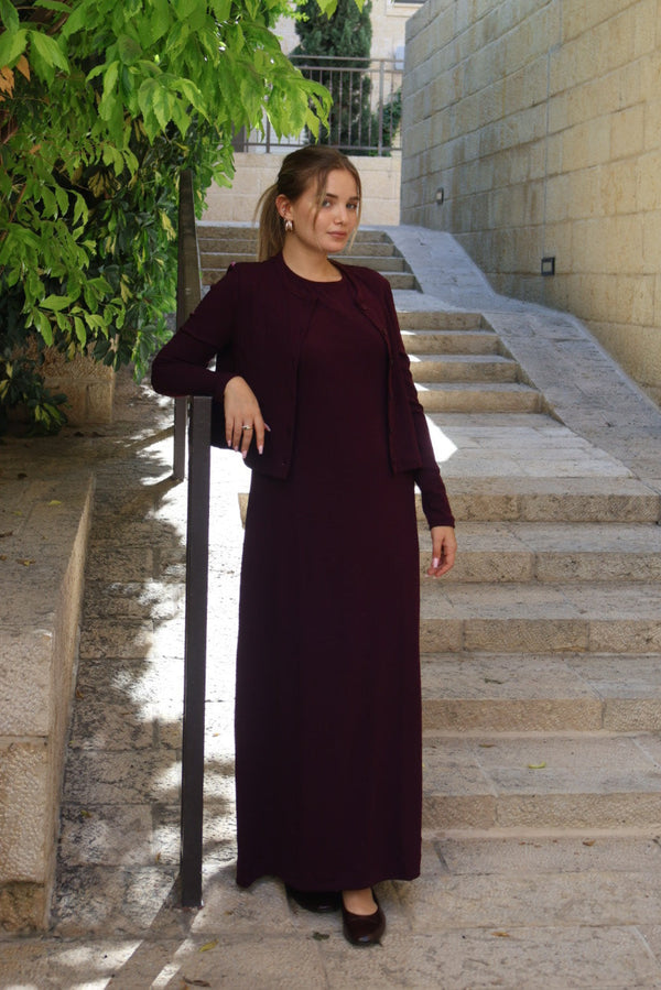 Cardigan + Sarafan Set / Burgandy