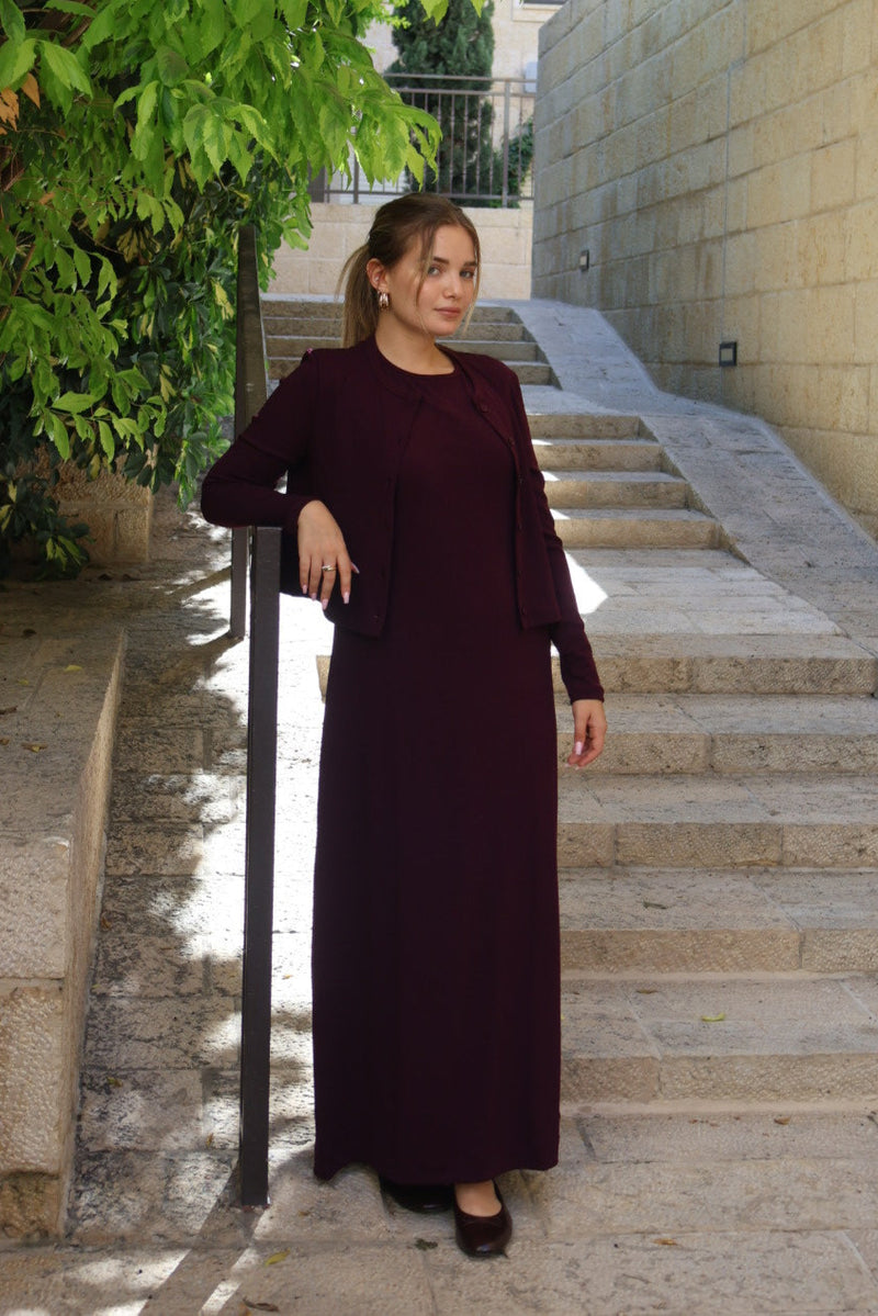 Cardigan + Sarafan Set / Burgandy