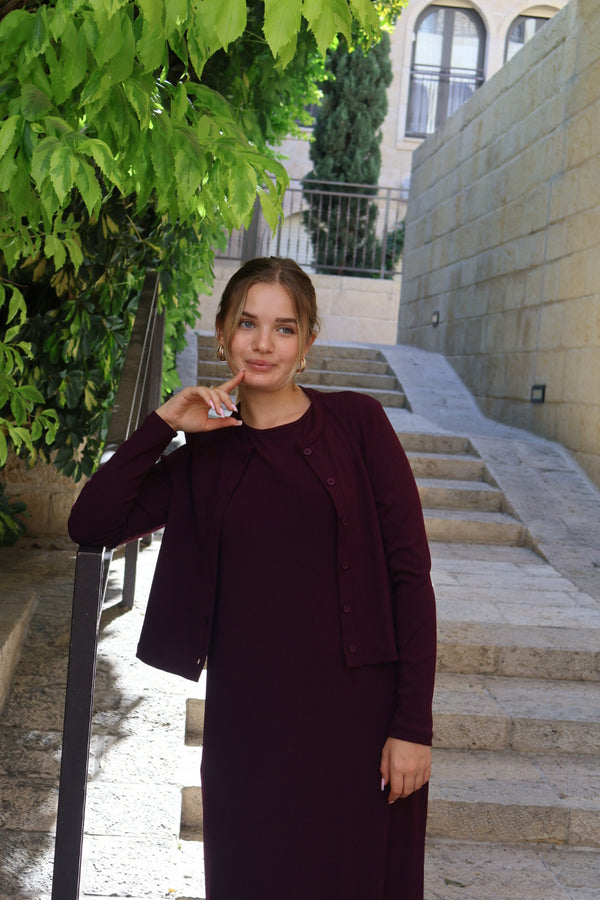 Cardigan + Sarafan Set / Burgandy