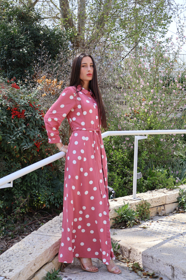 Capsula Dress / Pink Polka-Dots