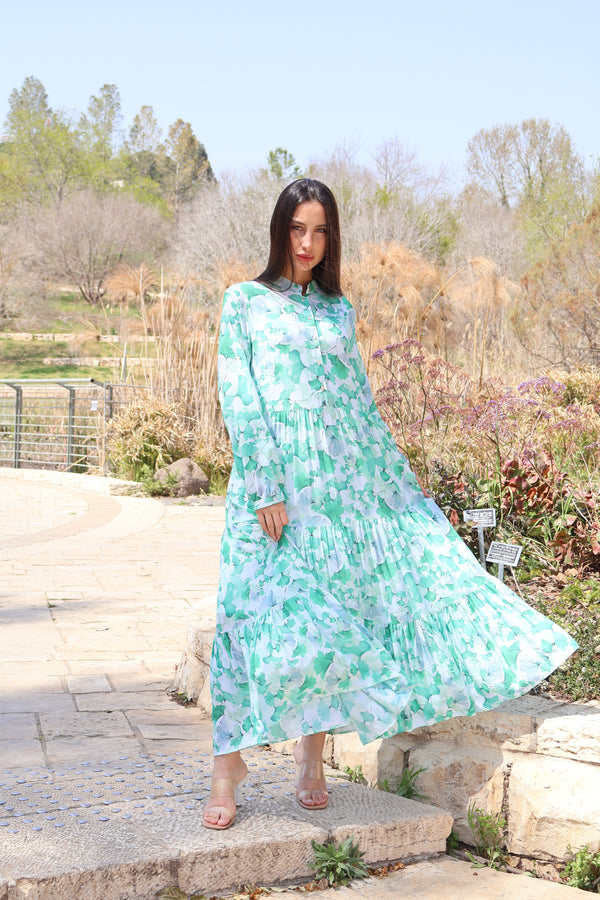 Capsula Dress / Green Flowers