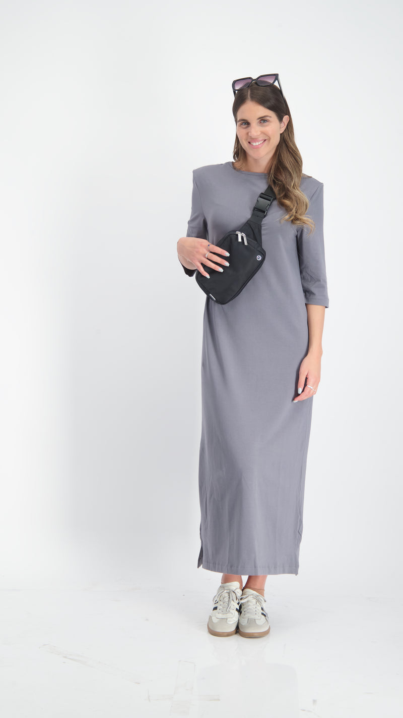 Square Maxi Dress / Grey