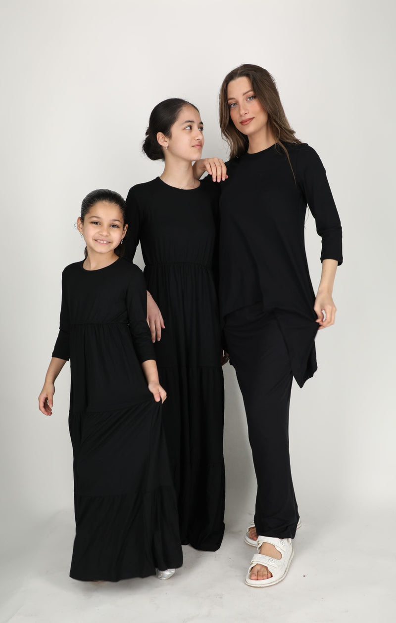 Kids Maxi Layers dress / Black