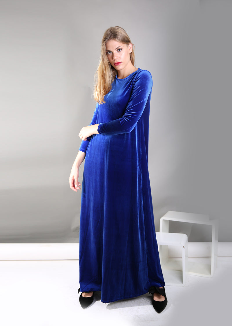 A-line Maxi Velvet Dress