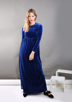 Belted Maxi Velvet Dress (more colors available)
