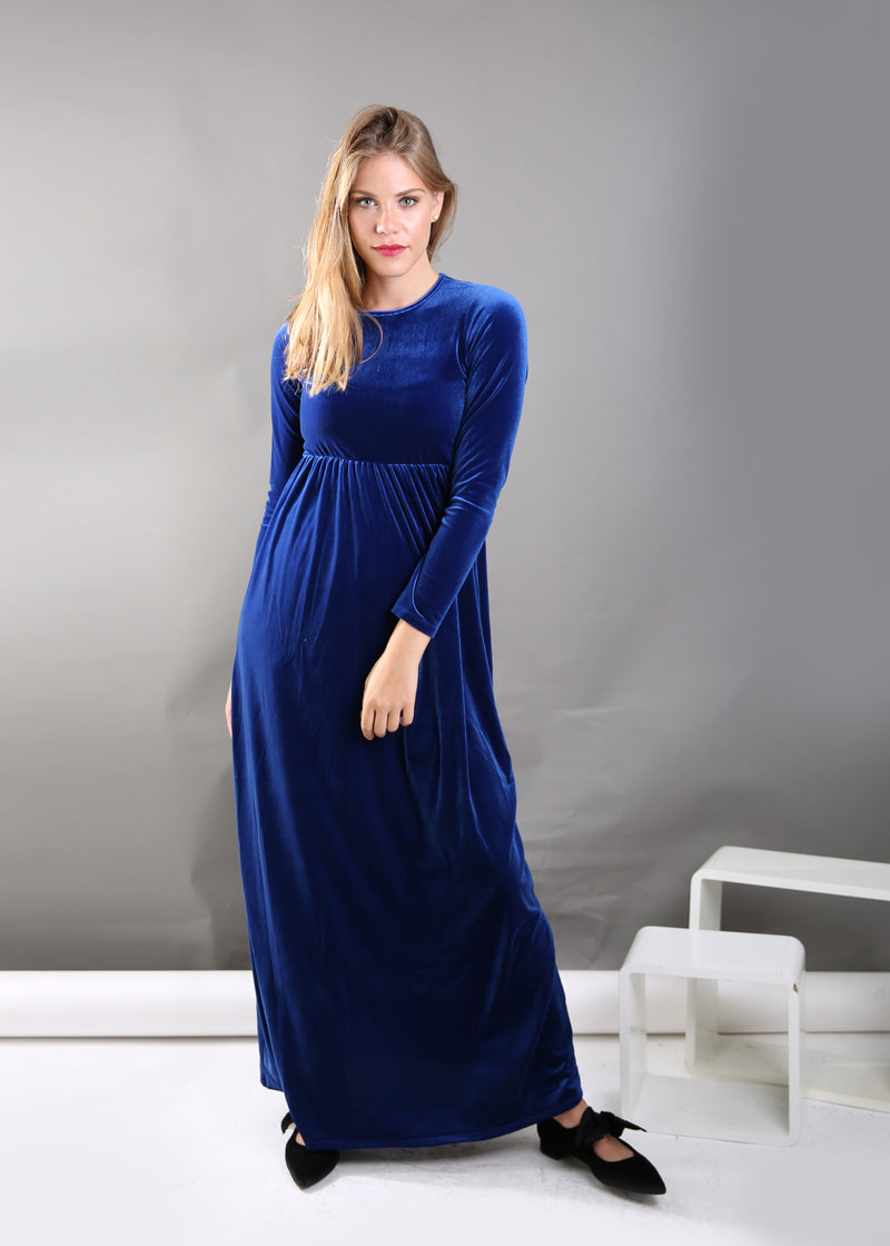 Belted Maxi Velvet Dress (more colors available)