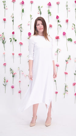 Asymmetric Dress / White