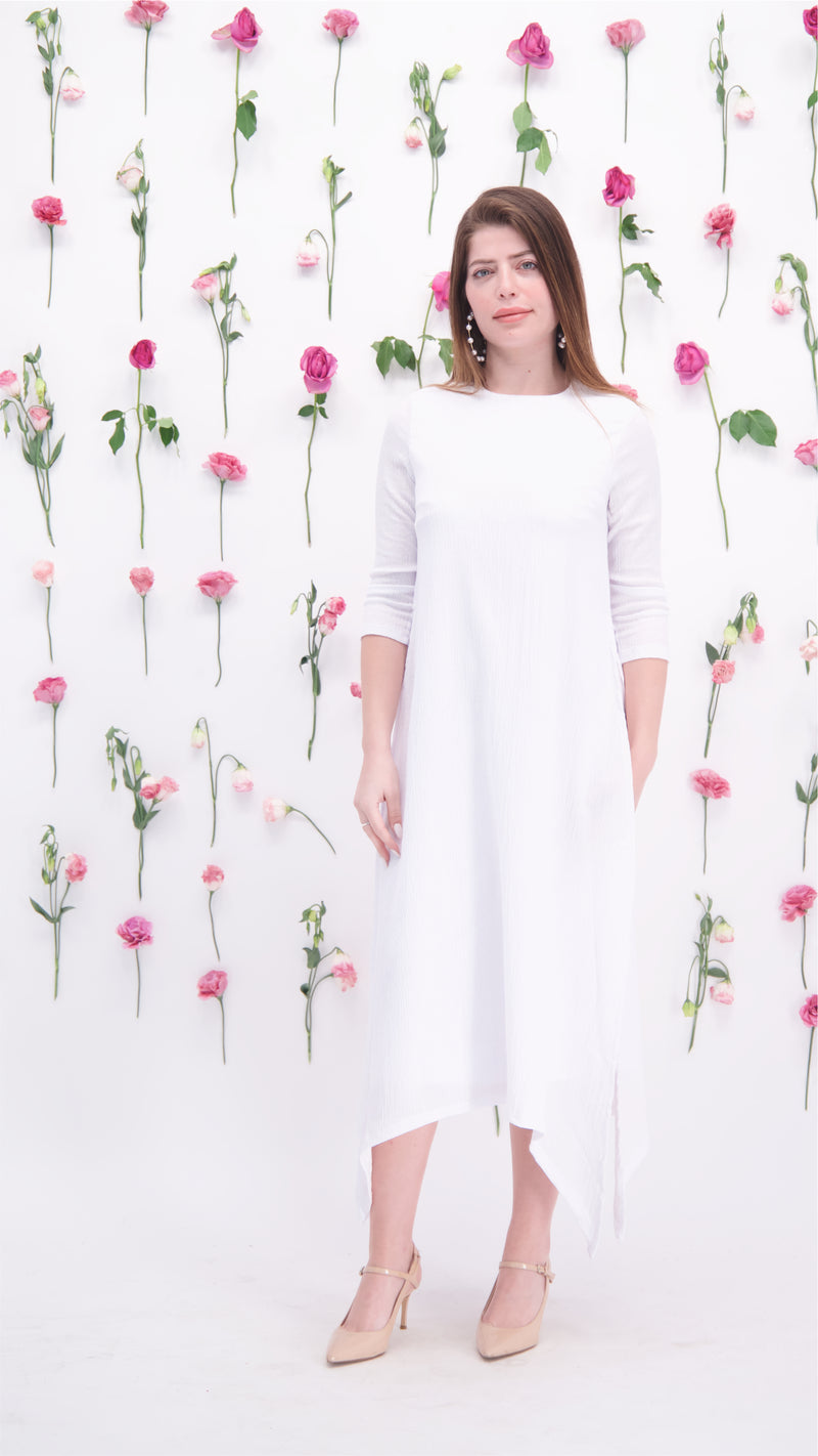 Asymmetric Dress / White