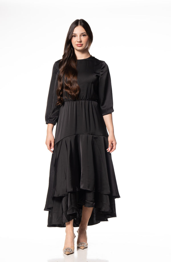 Ruffle Layers Dress / Black
