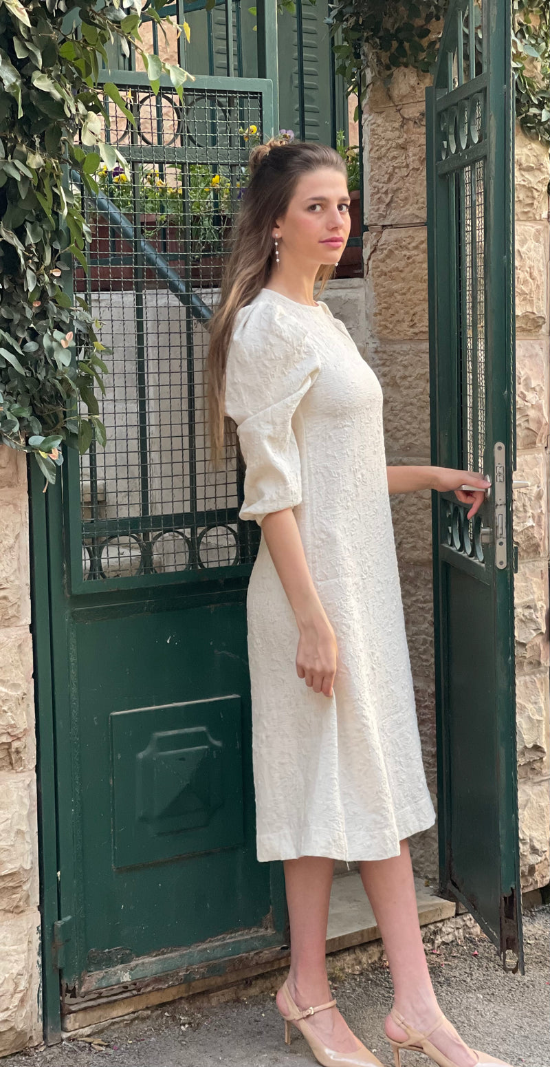 Brocade Elegant Dress / Off White