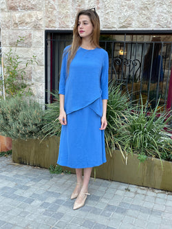 A-line Elegant Skirt / Blue / חצאית