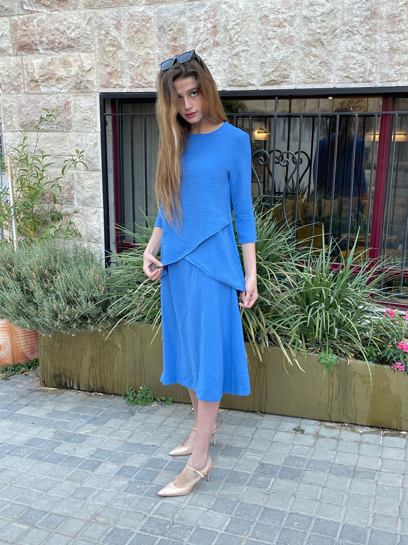 A-line Elegant Skirt / Blue / חצאית